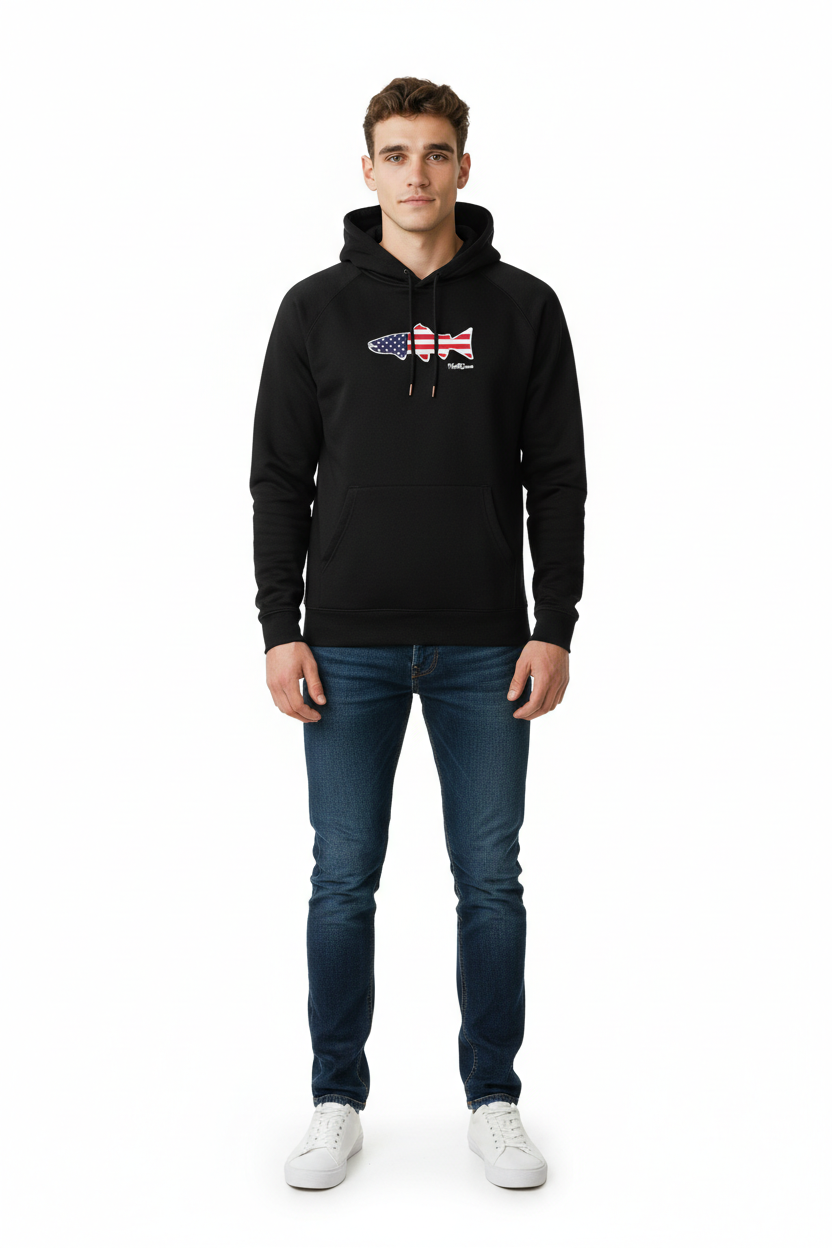 Mothbear Patriotica Black Hoodie