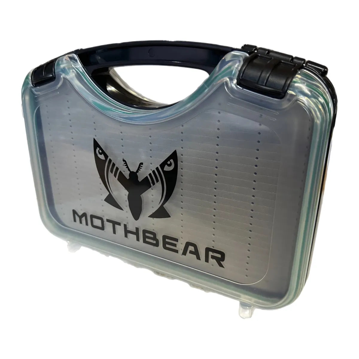 MothBear large fly box, double sided boat box, heavy duty fly box, waterproof streamer box, clear fly box, saltwater fly storage, ice fishing jig box, large capacity fly box, tough ABS plastic fly box, easy carry handle fly box.
