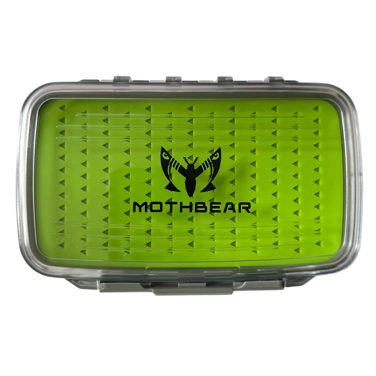 MothBear double-sided silicone fly box, waterproof fly box, silicone fly storage, transparent fly box, double capacity fly box, fly fishing gear storage, durable fly box, fly storage box.