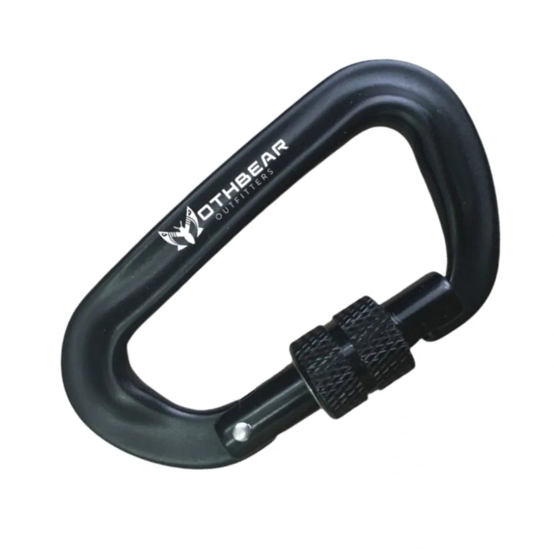 MothBear carabiner, heavy duty aluminum carabiner, locking D-ring carabiner, 1200 kg carabiner, high strength carabiner, spring loaded locking carabiner, outdoor gear carabiner, heavy-duty utility clip, secure gear attachment.