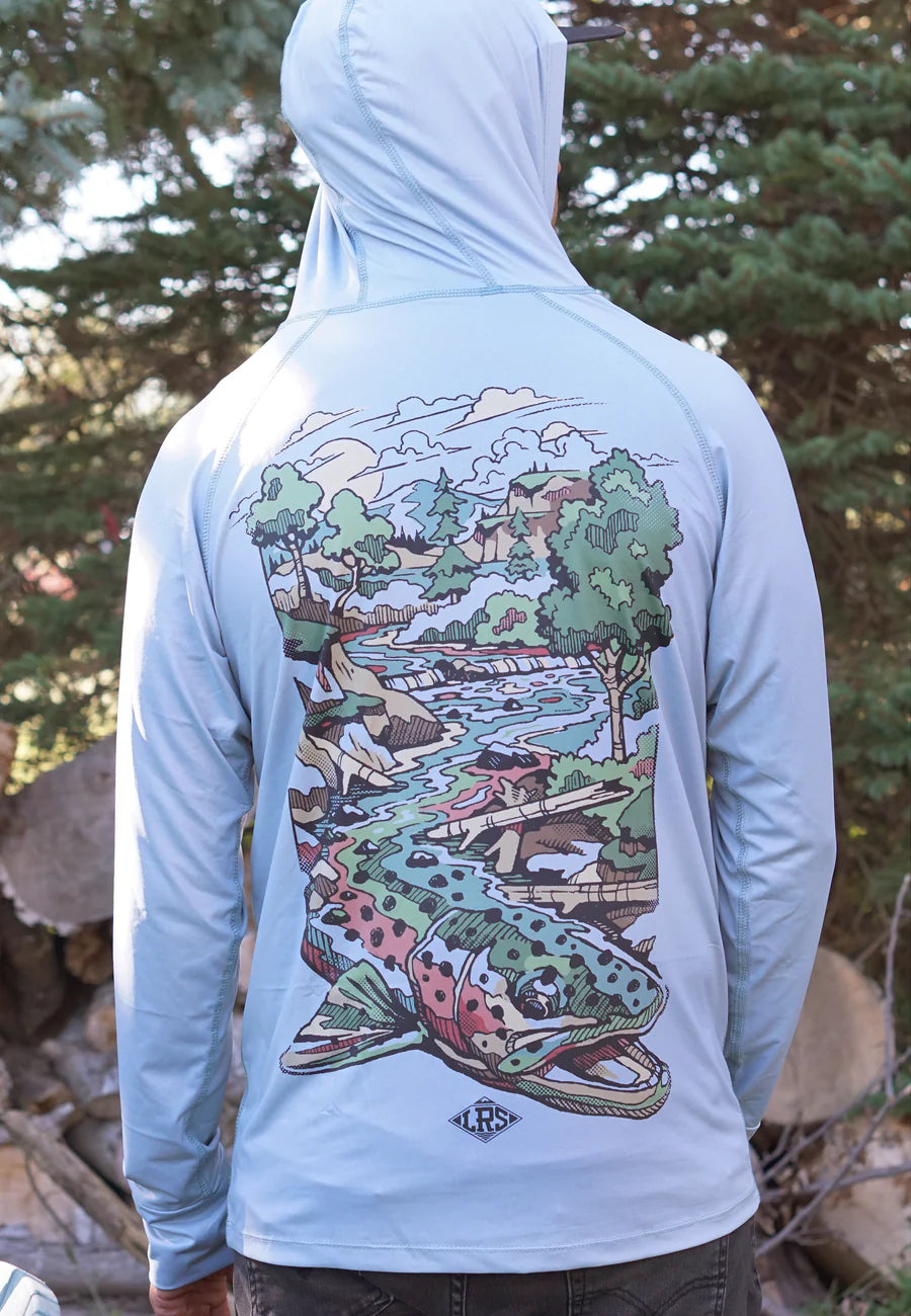Lakes Rivers Streams Rainbow Trout Waters UPF Hoodie