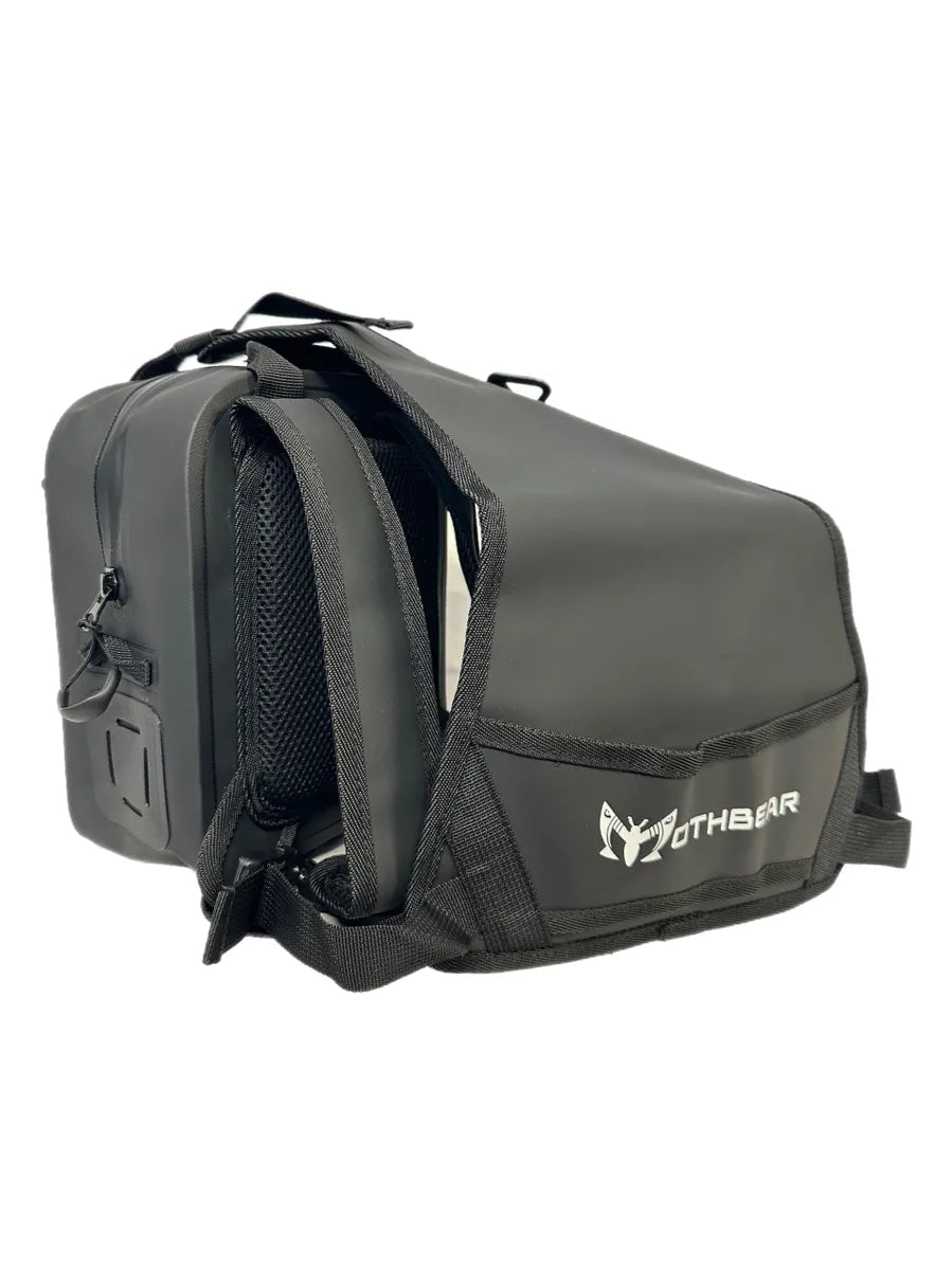 Waterproof chest pack, fly fishing chest pack, wade fishing gear, Black Series fishing bag, 4L fishing pack, net holder attachment, waterproof fishing accessories, durable TPU pack, fishing tackle storage, hands-free fishing pack.