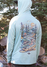 Lakes Rivers Streams Brown Trout Waters UPF Hoodie