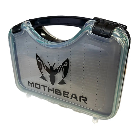 MothBear large fly box, double sided boat box, heavy duty fly box, waterproof streamer box, clear fly box, saltwater fly storage, ice fishing jig box, large capacity fly box, tough ABS plastic fly box, easy carry handle fly box.