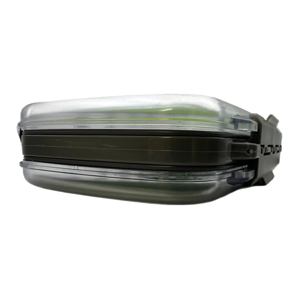 MothBear double-sided silicone fly box, waterproof fly box, silicone fly storage, transparent fly box, double capacity fly box, fly fishing gear storage, durable fly box, fly storage box.