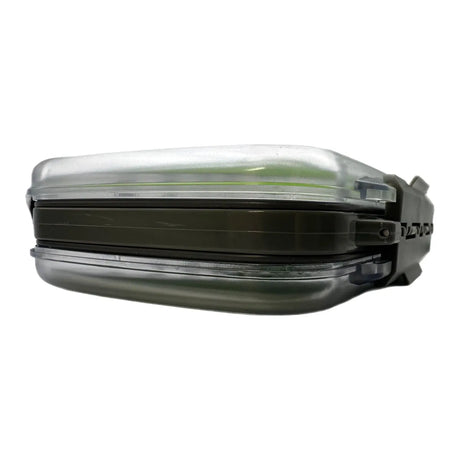 MothBear double-sided silicone fly box, waterproof fly box, silicone fly storage, transparent fly box, double capacity fly box, fly fishing gear storage, durable fly box, fly storage box.