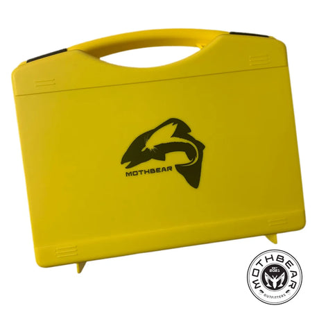 MothBear fly box, medium monster box, streamer fly box, jig storage box, affordable fly box, fly fishing gear, large fly storage, tough fly box, fly and jig organizer.