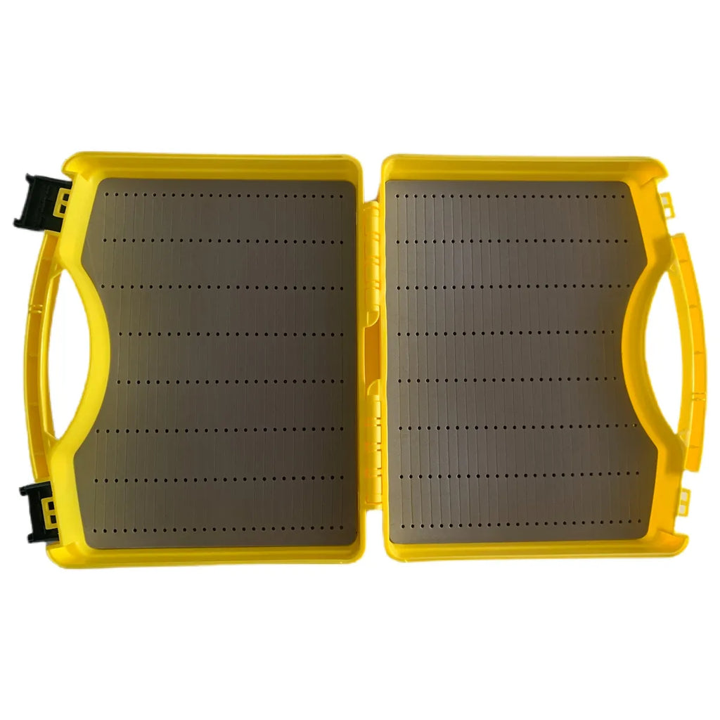 MothBear fly box, medium monster box, streamer fly box, jig storage box, affordable fly box, fly fishing gear, large fly storage, tough fly box, fly and jig organizer.