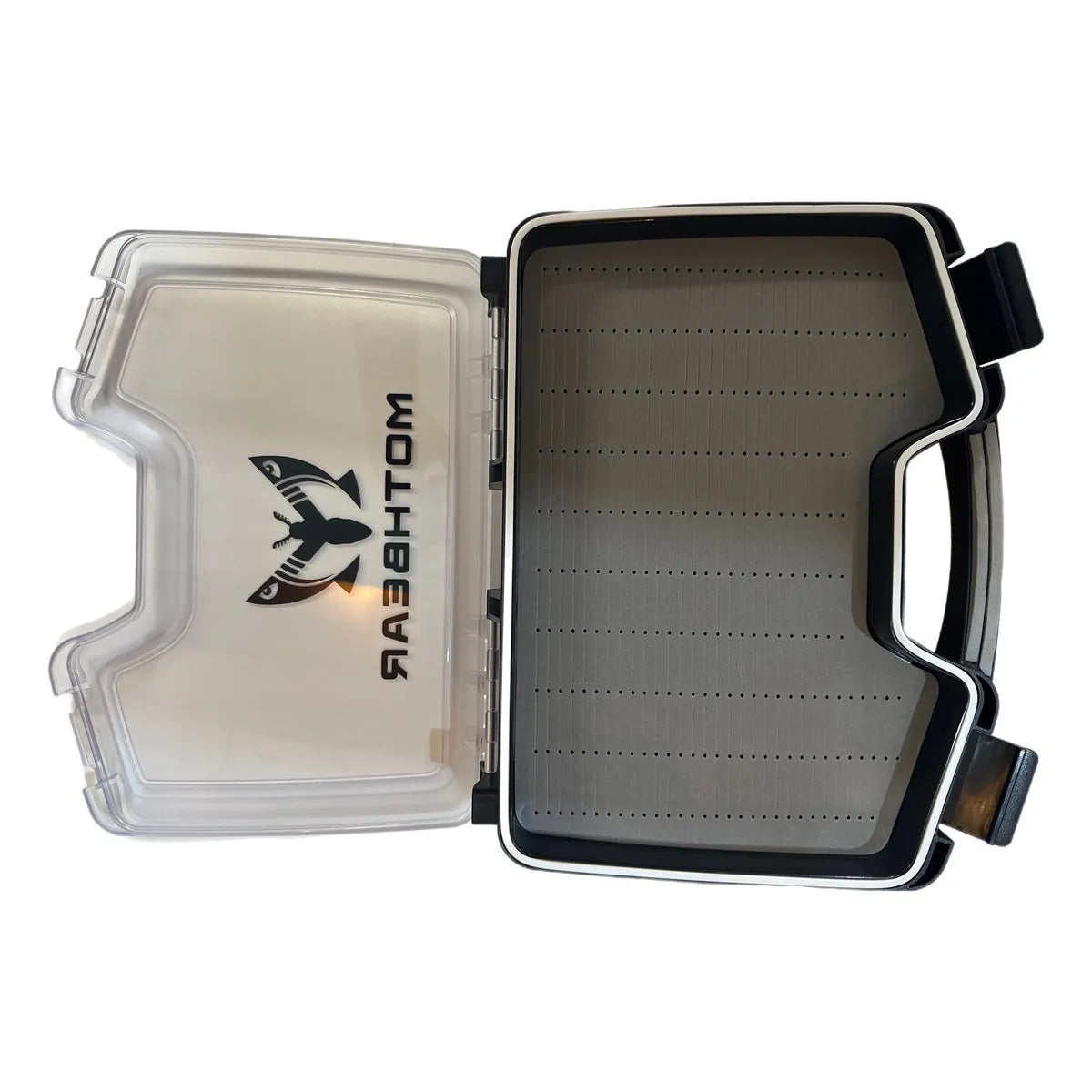 MothBear XL double-sided fly box, extra deep waterproof fly box, large capacity boat box, streamer storage fly box, heavy duty fly box, saltwater jig box, ice fishing jig storage, transparent fly box.