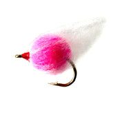 Pink Nuke Egg fly fishing lure, size 6, highly effective fish attractor pattern for large trout.