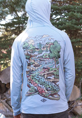 Lakes Rivers Streams Rainbow Trout Waters UPF Hoodie