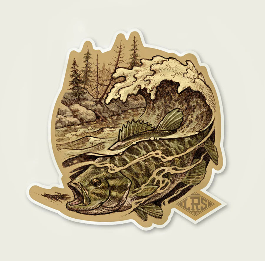 Lakes Rivers Streams Smallmouth Wave Decal