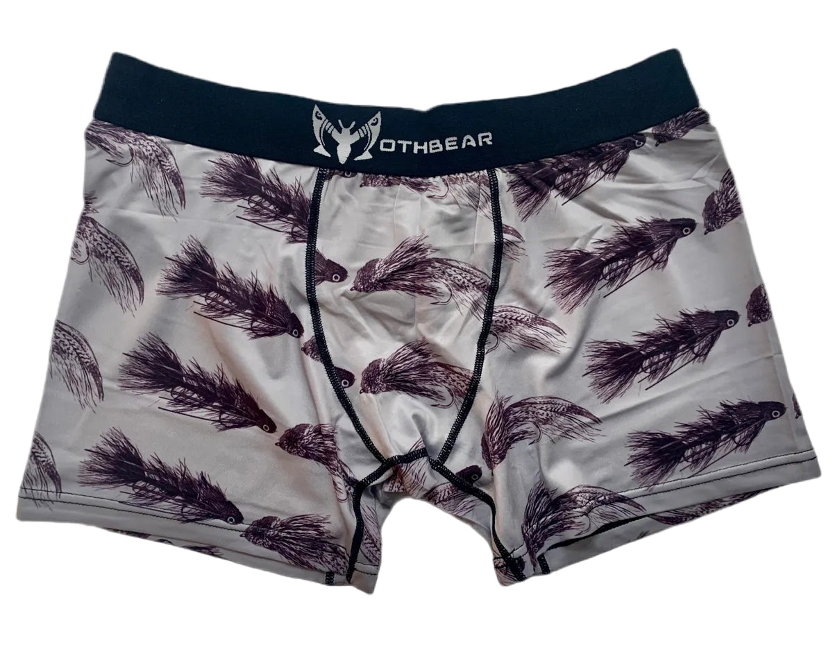 Fly fishing themed mens boxers
