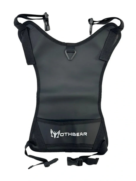 Black Series Back Plate, fishing gear accessory, convert chest pack to standalone, wade fishing gear, fishing harness, lightweight fishing gear, fly fishing accessory, Black Series attachment, optional back plate, hands-free fishing.