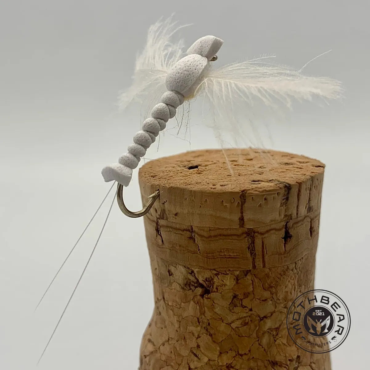 White Foam Body Hex Spinner fly for the Hex hatch. Sizes 6, 8, and 10 available.