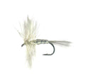 White Miller dry fly in sizes #14 and #16. This essential pattern is designed for summer evening and night fishing, perfect for skating to trigger aggressive trout strikes.